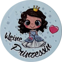 Scheibchen babyblau Kleine Prinzessin brünett