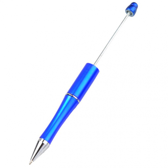 Kugelschreiber dunkelblau Rohling für Perlen - zum Schließen ins Bild klicken