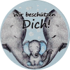 Scheibchen 26mm babyblau Wir beschützen dich