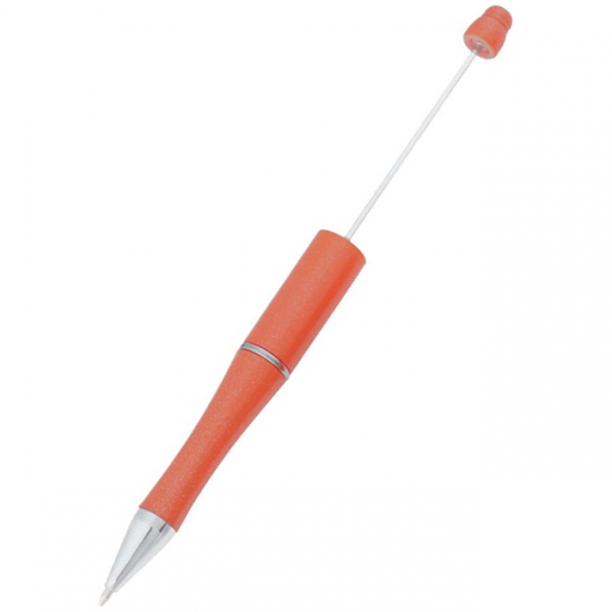 Kugelschreiber orange Rohling für Perlen - zum Schließen ins Bild klicken
