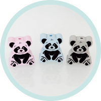 Formperle Panda babyblau