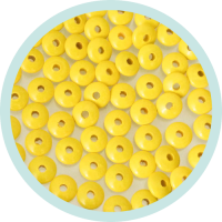 Holzlinsen gelb 10mm normale Form Maxibeutel 500 Stück