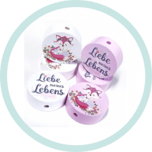 Scheibchen 26mm weiß Fuchs Liebe meines Lebens