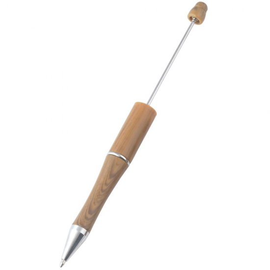 Kugelschreiber hellbraun Rohling für Perlen - zum Schließen ins Bild klicken