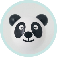 3D-Panda weiß-schwarz vertikal