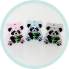 Formperle Panda Bambus weiß