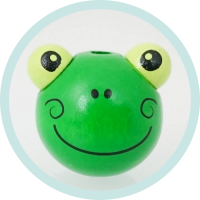 3D-Frosch grün-lemon vertikal
