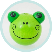 3D-Frosch gelbgrün-grün vertikal