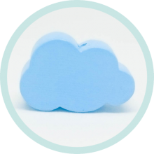Mini-Wolke pastellblau horizontal