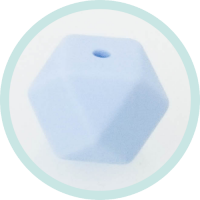Silikon Hexagonperle blau 17mm