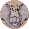 Scheibchen 26mm natur Wir beschützen dich
