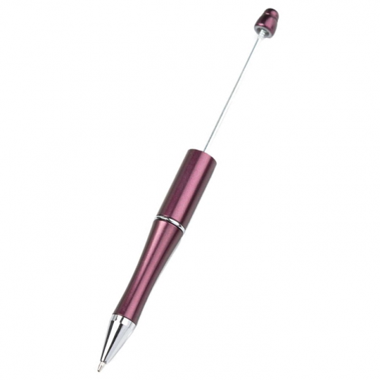 Kugelschreiber violett Rohling für Perlen - zum Schließen ins Bild klicken