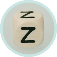 Buchstabenwürfel Z 10mm Holz geprägt schwarz