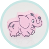 Elefant pastellrosa-grau
