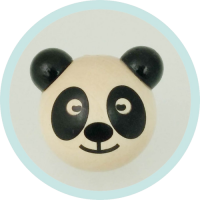 3D-Panda natur-schwarz vertikal