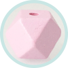 Holzperlen Hexagon 16mm rosa Perlmutt