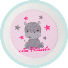 Scheibchen rosa Hippo kleine Prinzessin