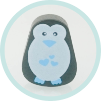Pinguin schwarz/weiß/pastellblau horizontal Ausverkauf/SALE