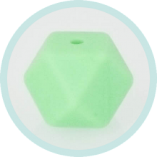 Silikon Hexagonperle hellgrün 14mm