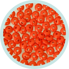 Holzlinsen rot 10mm normale Form Maxibeutel 500 Stück