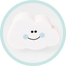 Mini-Wolke lacht weiß-babyblau horizontal