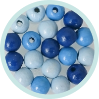 Holzperlen Mix blau 8mm Ausverkauf/SALE