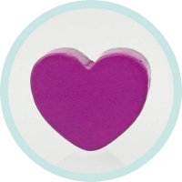 Mini-Herz violett vertikal