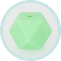Silikon Hexagonperle hellgrün 14mm