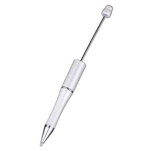 Kugelschreiber weiß Rohling für Perlen - zum Schließen ins Bild klicken