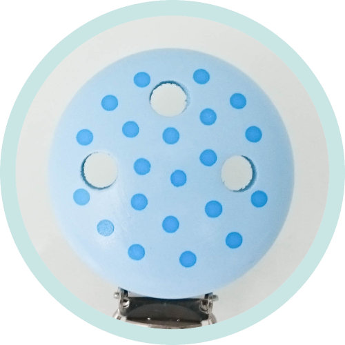 Befestigungsclip pastellblau Tupfen hellblau Ausverkauf/SALE - zum Schließen ins Bild klicken