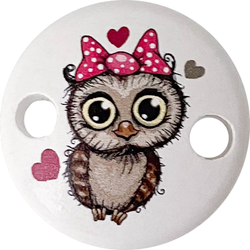 Clip Mini Variante B weiß Eule Herzchen - zum Schließen ins Bild klicken