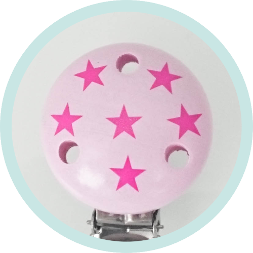 Befestigungsclip Variante B rosa Sternchen pink - zum Schließen ins Bild klicken