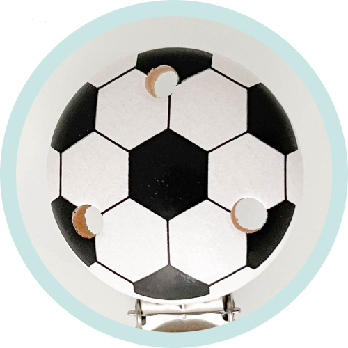 Befestigungsclip Variante B weiß Fußball - zum Schließen ins Bild klicken