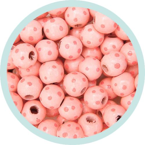 Musterperlen rosa getupft 50 Stück Ausverkauf/SALE - zum Schließen ins Bild klicken