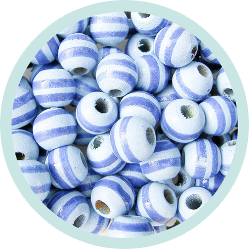 Musterperlen hellblau gestreift 50 Stück Ausverkauf/SALE - zum Schließen ins Bild klicken