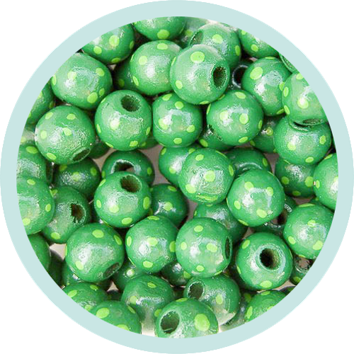 Musterperlen dunkelgrün getupft 50 Stück Ausverkauf/SALE - zum Schließen ins Bild klicken