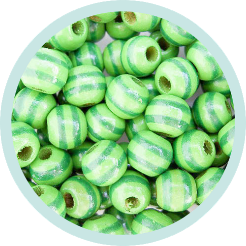 Musterperlen hellgrün gestreift 50 Stück Ausverkauf/SALE - zum Schließen ins Bild klicken
