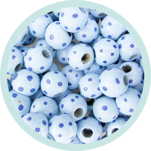 Musterperlen hellblau getupft 100 Stück Ausverkauf/SALE - zum Schließen ins Bild klicken