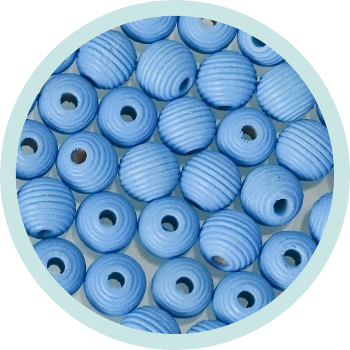 Rillenperlen skyblau 10mm - zum Schließen ins Bild klicken