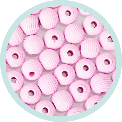Rillenperlen rosa 10mm - zum Schließen ins Bild klicken