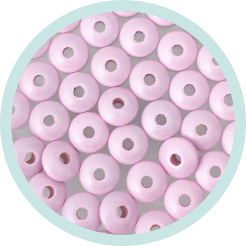 Holzlinsen rosa 10mm normale Form - zum Schließen ins Bild klicken