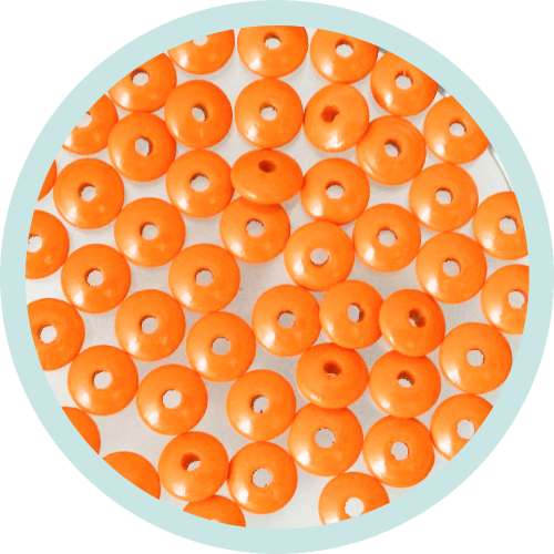 Holzlinsen mandarin 10mm normale Form - zum Schließen ins Bild klicken