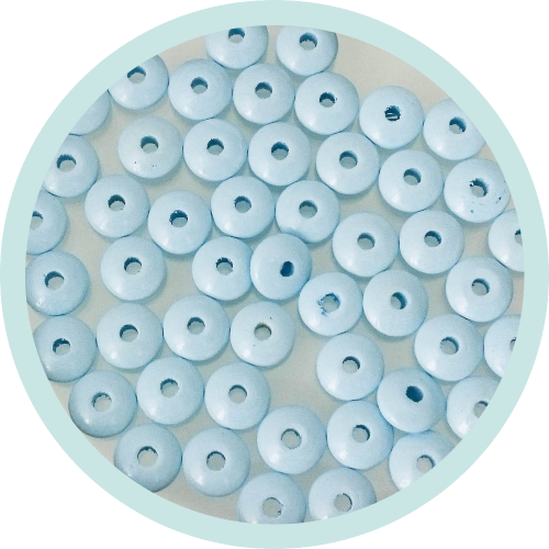 Holzlinsen babyblau 10mm normale Form - zum Schließen ins Bild klicken
