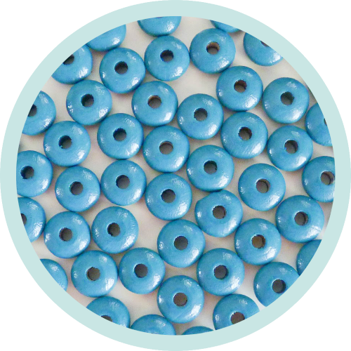 Holzlinsen blautürkis 10mm rund - zum Schließen ins Bild klicken