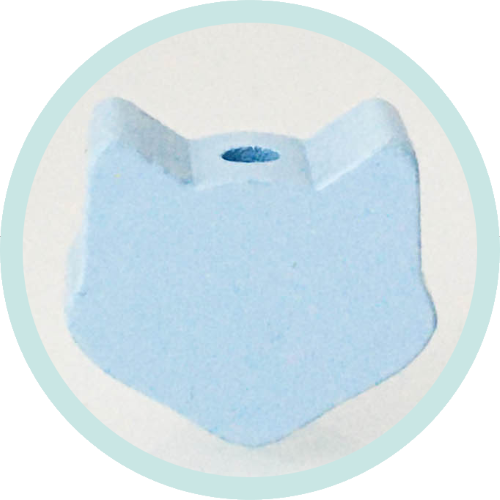 Fuchskopf Mini babyblau vertikal - zum Schließen ins Bild klicken