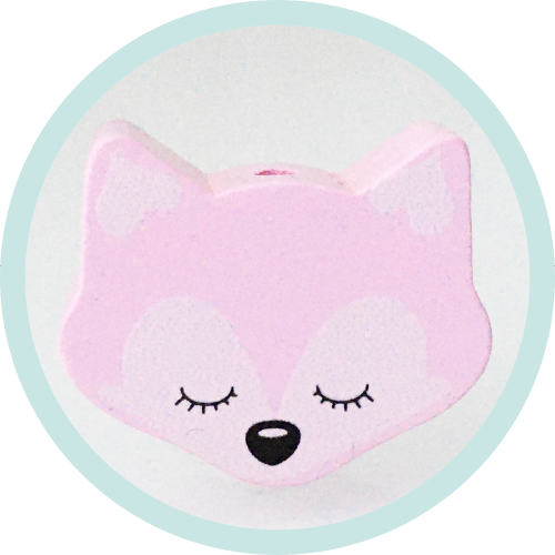 Midi Sleepy Fuchs rosa schläft vertikal - zum Schließen ins Bild klicken