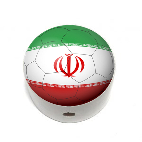 Scheibchen weiß Flagge Iran - zum Schließen ins Bild klicken