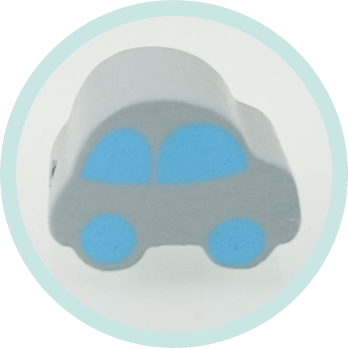 Auto mittelgrau Druck pastellblau Ausverkauf/SALE - zum Schließen ins Bild klicken