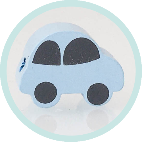 Auto babyblau Druck grau - zum Schließen ins Bild klicken