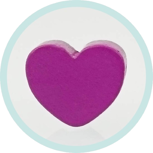 Mini-Herz violett vertikal - zum Schließen ins Bild klicken